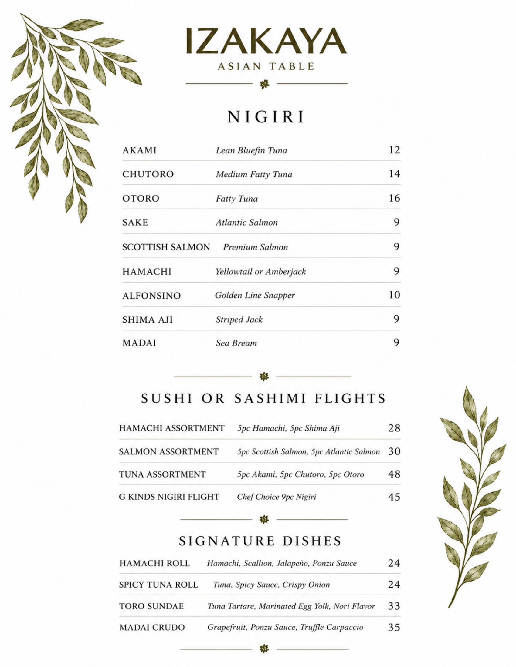 Menu page 2